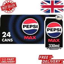 Pepsi Max No Sugar Cola Cans 24 x 330ml Bulk Pack Zero Sugar