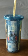 Disney Lilo and Stitch Tropical Pattern Acrylic Tall Cold Cup with Lid and Straw