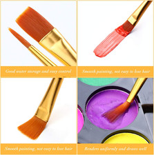 Acrylic Paint Brush Set, 1 Packs / 10 Pcs Watercolor Brushes Painting Brush N...