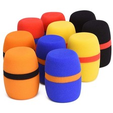 10 Pack Colorful Foam Mic Cover Handheld Microphone Windscreen, Foam Mic Wind...