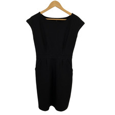 Quince Women Ultra-Stretch Ponte Cap Sleeve Mini Dress Black S
