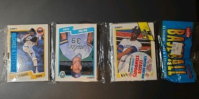 1990 FLEER BASEBALL RACK-PAK w/ KEN GRIFFEY JR. SHOWING ON TOP