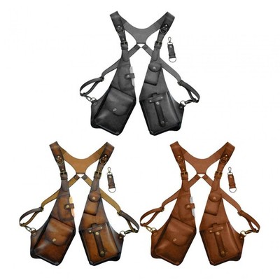 Schultertasche mit versteckter Achsel, Lederrucksack für Damen und Herren, Steampunk