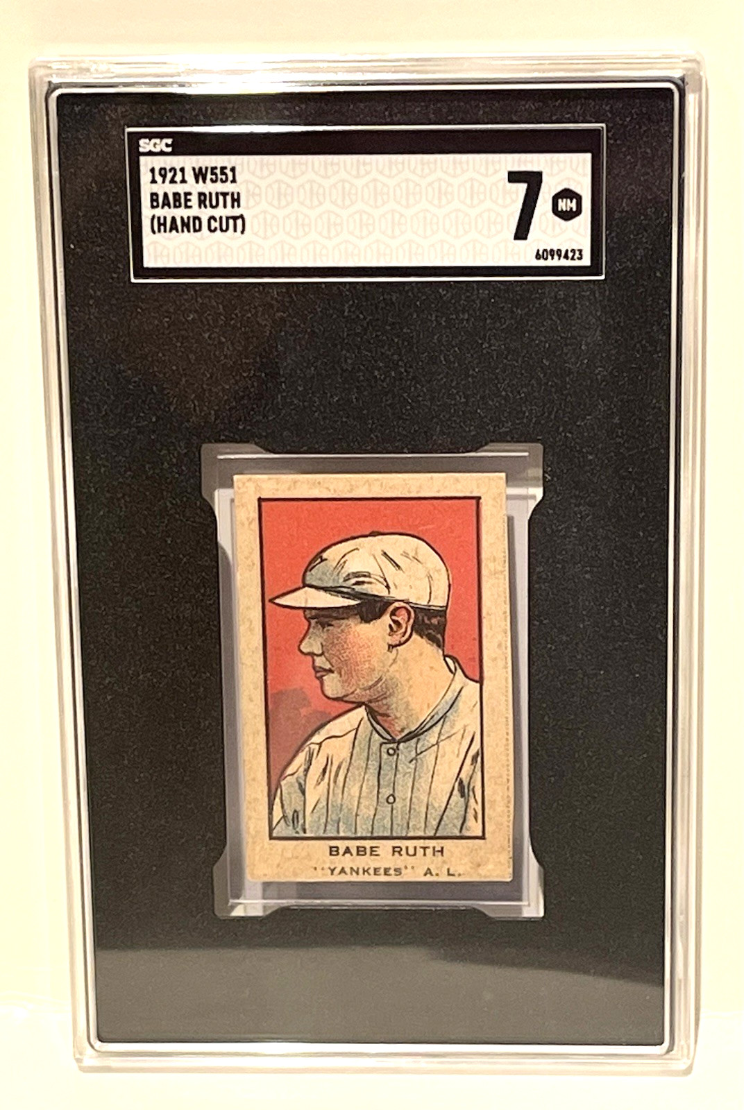 Babe Ruth !  1921 W551 Baseball Strip Card - SGC 7