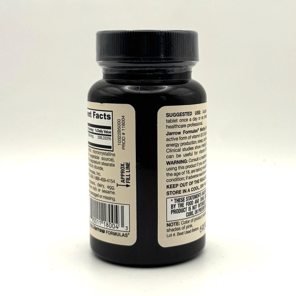 (4) Jarrow Formulas Methyl B-12 5000 Mcg Cherry Flavor 480 Chewable Tablets - Image 4 of 4