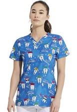 Tooth's Day Everyday Dickies 5XL 5 XL Scrubs Dental EDS V Neck Top DK704 TDEY OS