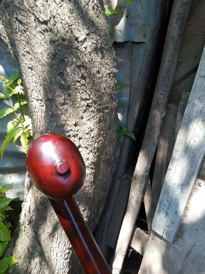 Bastón de senderismo caoba de hierro de palisandro africano estilo original 1920 Foto 4 de 4