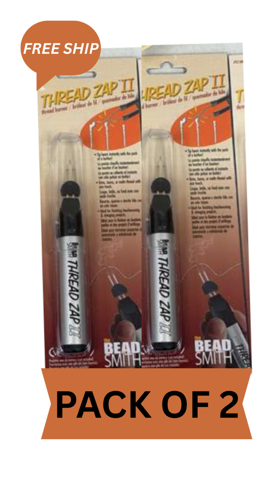 Thread Zap II (2-Pack) Thread Zapper Tool for Beading & Craf