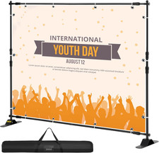 Backdrop Banner Stand 8 x 8 Ft Adjustable Height Background Stand Backdrop