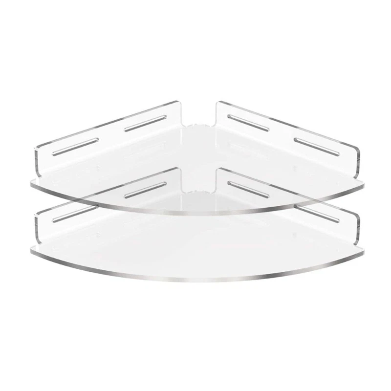 Bathroom Tile Wall Shelves 2 Pack Acrylic Adhesive Mount Shower Storage Space