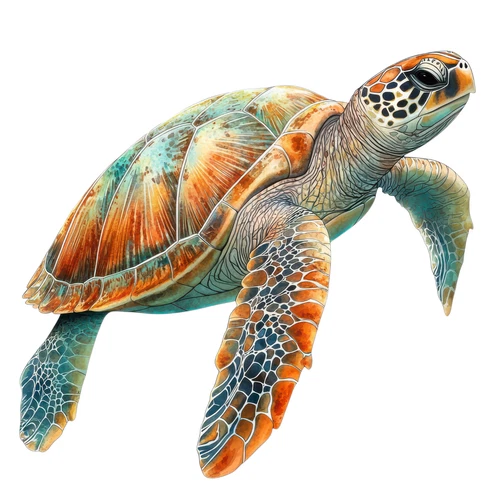 Sea Turtle Reptile Safari Zoo Animal Self Adhesive Sticker