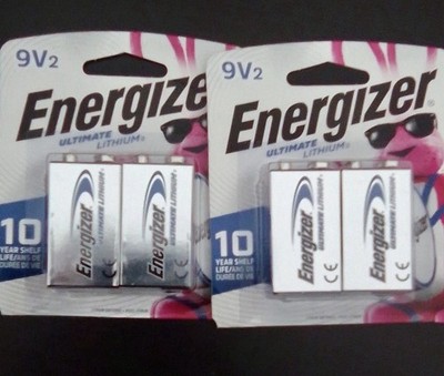 2 Energizer Ultimate Lithium 9V2 Batteries 2-Pack 10 Year Shelf Life