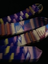 Handmade 2 Woven Embroidered And Leather Belt Colorful Guatemalan Style