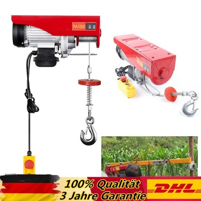 1000kg Elektrische Seilwinde Motorwinde Flaschenzug Kran Seilzug Motorwinde Neu