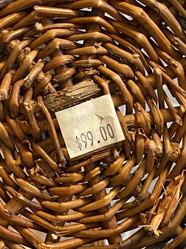 Woven Wicker Birch Bark Basket Country Farmhouse Lodge Cabin Decor Rustic 99 Tag - 第 6/6 張圖片