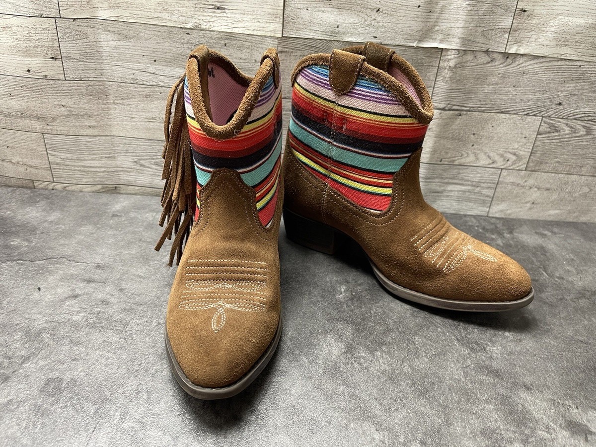 Ariat Western Boots Kids Duchess Shoes Brown Green Suede