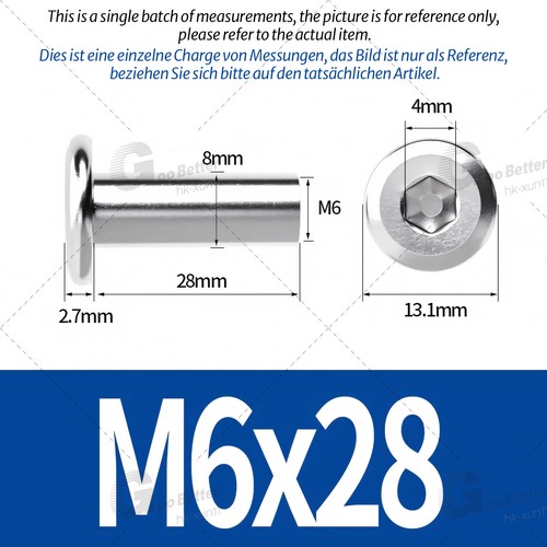 Sleeve Nuts M5-M10 Flat Head Hexagon Socket Furniture Cap Stainless Steel A2 304 - Picture 46 of 89
