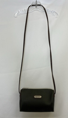Vintage Esprit Crossbody Bag Plaid Green Brown Logo Purse Small FS Bnfts Charity