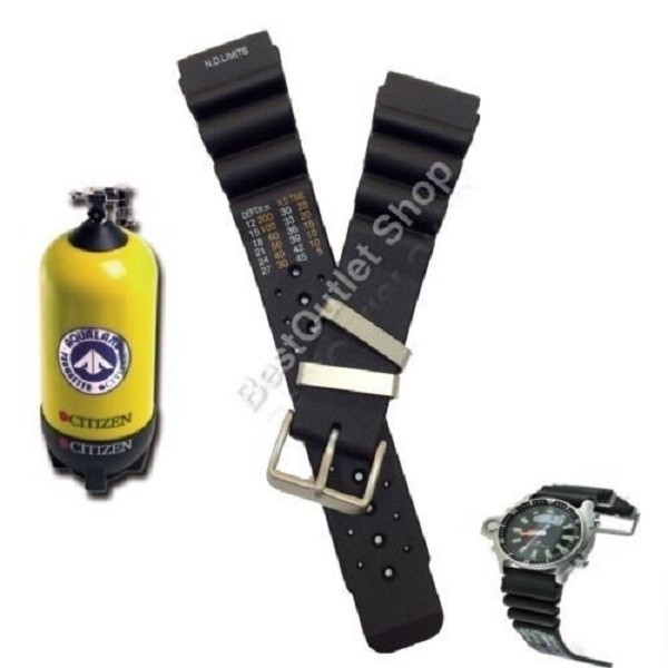 CINTURINO 20mm AQUALAND GOMMA Rubber modello CITIZEN passanti in metallo