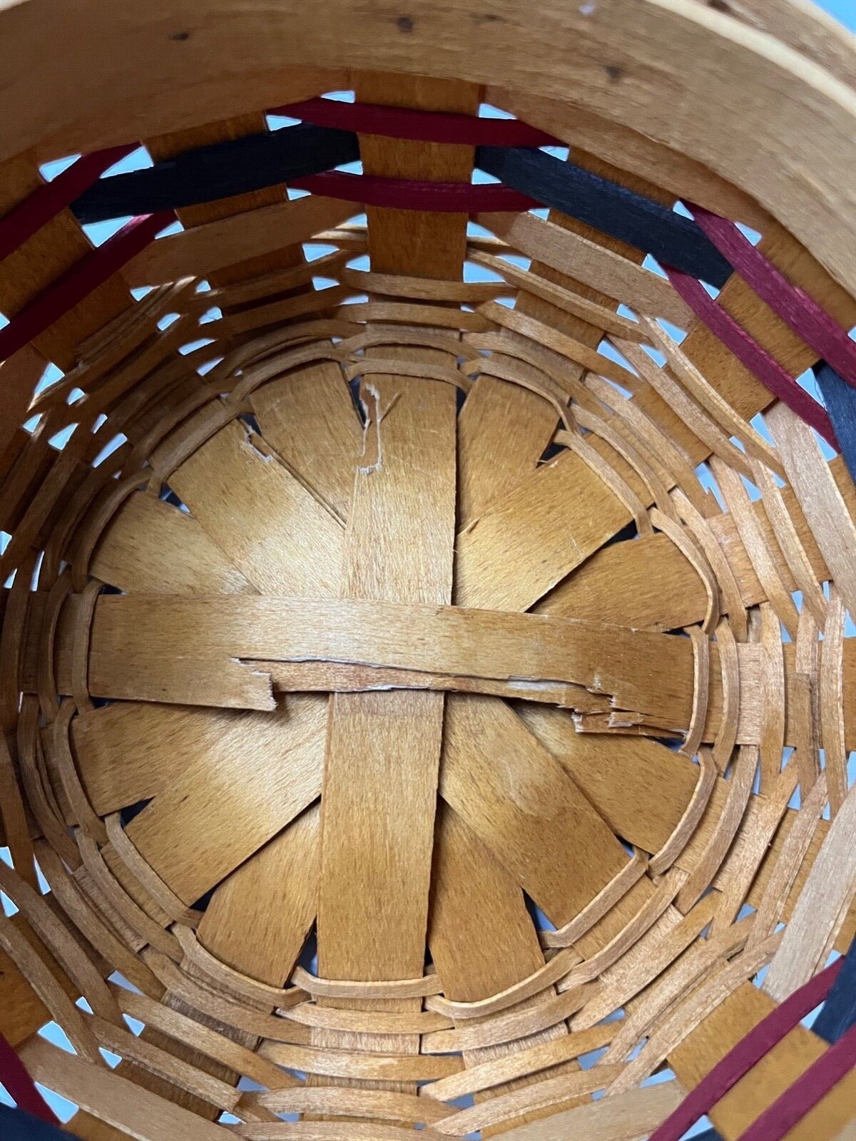  Longaberger 1997 Inaugural Basket With Plastic Protector Red Blue Patriotic 