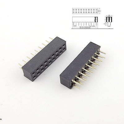 100x Pitch 2mm 2x9 Pin 18 Pin Female Double Row Straight Pin Header Strip 2.0mm