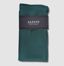  35 Alfani Men's Green Solid Silk Twill Pocket Square Handkerchief