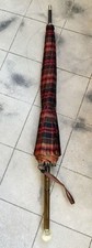 Vintage Tartan Umbrella Sun Parasol Resin Plastic Handle "RAIN-O-SOL"