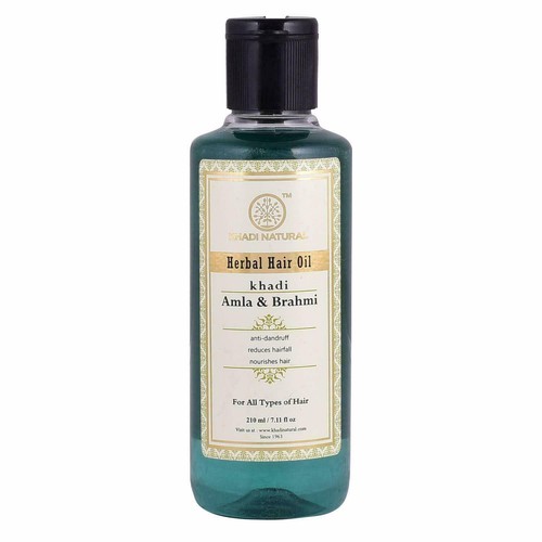 KHADI NATURAL Amla and Brahmi Herbal Hair Oil, 210ml - Picture 2 of 3