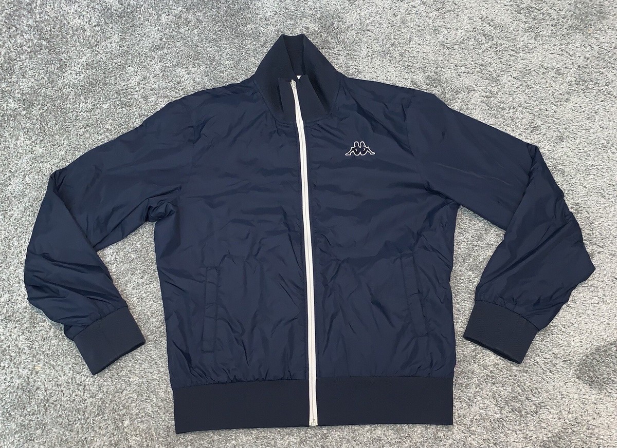 90s VINTAGE KAPPA ITALIA EMBROIDERED JACKET REVERSIBLE BLUE WHITE