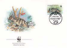 Reef Fish WWF Antigua Barbuda FDC #1 1987 (141248)