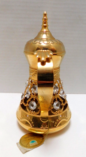 Vintage Moroccan Teapot Decorative - 24 Carat Gold Plated Swarovski Crytals - Picture 6 of 12