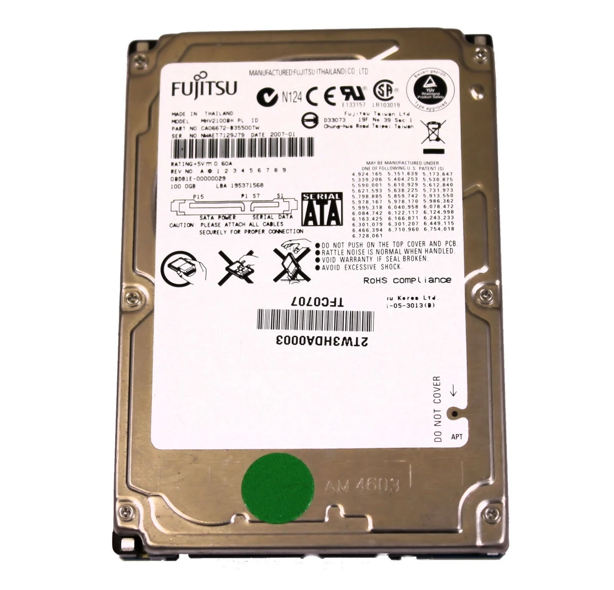 Fujitsu SATA 1TB Hard 2.5 HDD Disk ST1000NX0423 Form in 富士通