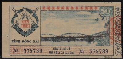 Vietnam Dong Nai Province 50 Xu Lottery 21. 4. 1980