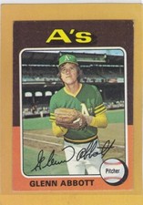 1975 TOPPS BASEBALL MINI GLENN ABBOTT #591 A'S VGEX/EX *89143