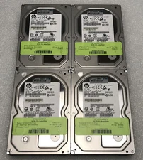 Lot of 4 HP MB3000FBUCN 3TB 3.5" SAS Internal Hard Disk Drives HDDs Tested