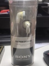 NOS Sony Fashion Earbuds MDR-E9LP Stereo Headphones Wired Mini Plug White