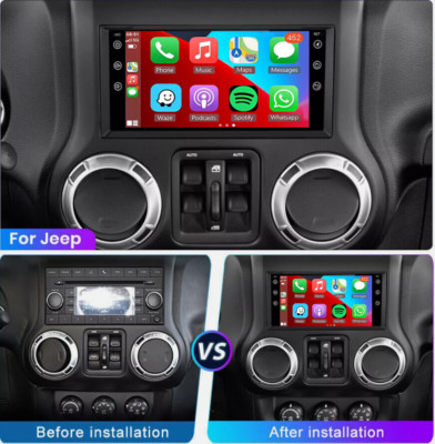 Apple CarPlay For Jeep Wrangler 2007-2017 Android 13 Car Stereo Radio +CAMERA