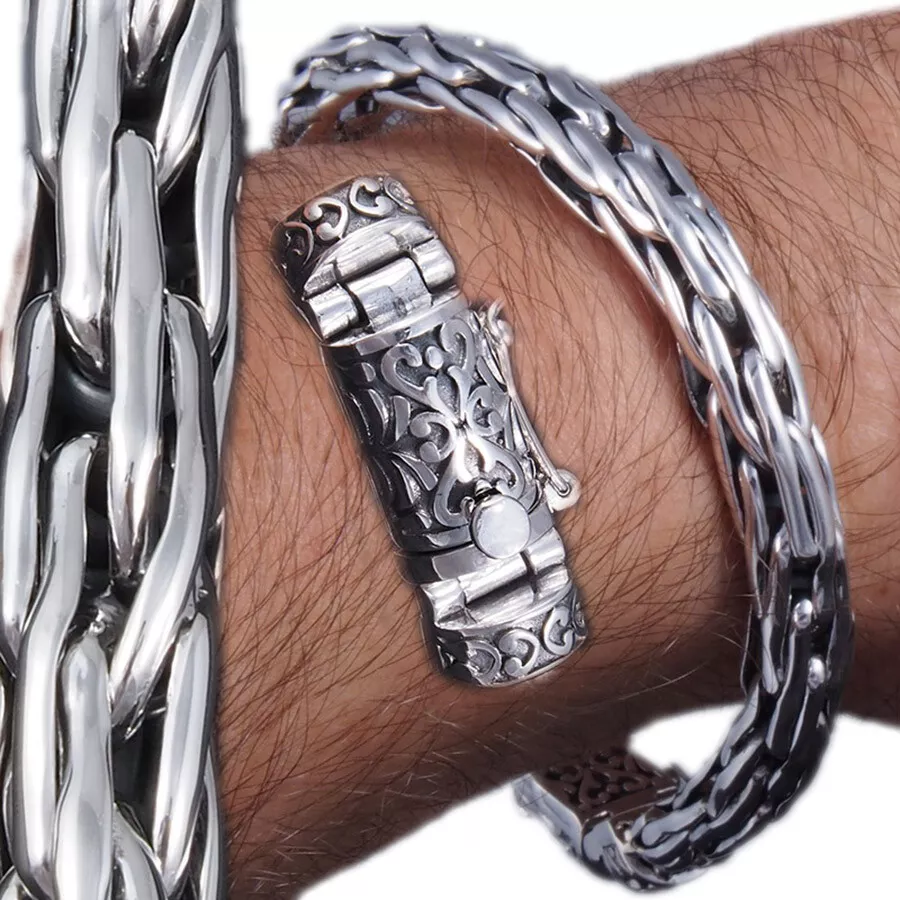 Real silver pure silver bracelet for mens with deals grams