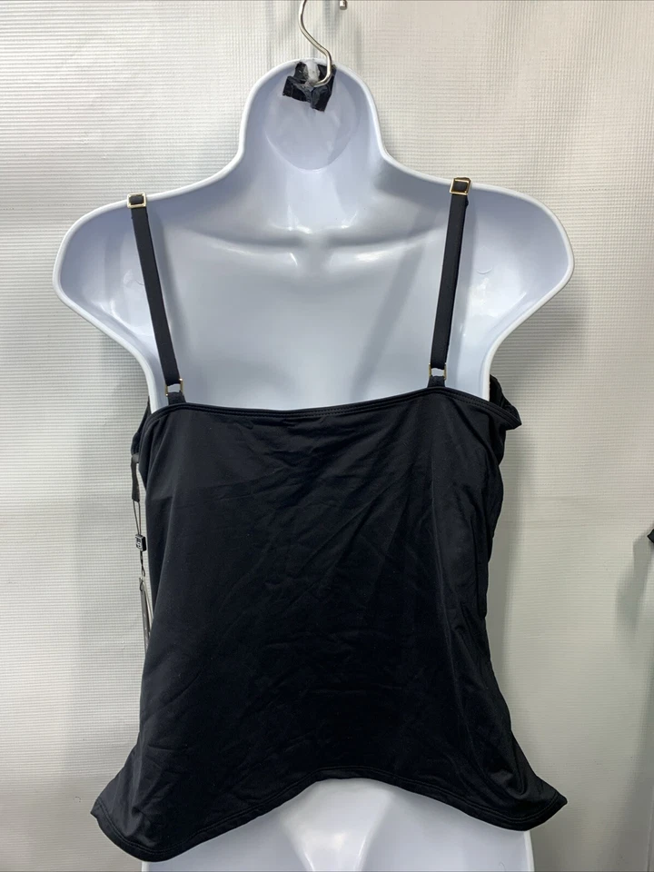 Traje de baño Tankini con correa lencería de diosa de la isla de La Blanca para mujer talla 14 negro Foto 2 de 4