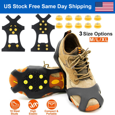 US Ice Snow Anti Slip Spikes Grips Grippers Crampons Cleats For