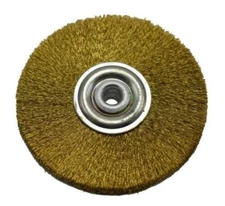 Circular Brass Brush Tool w/ 2-1/2" Crimped Wires Metal Jewelry Cleaning Polish