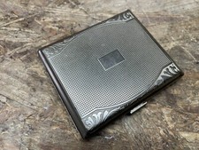 Vintage Zigarettenetui graviert Blechdose Neusilber? Art Deco Jugendstil