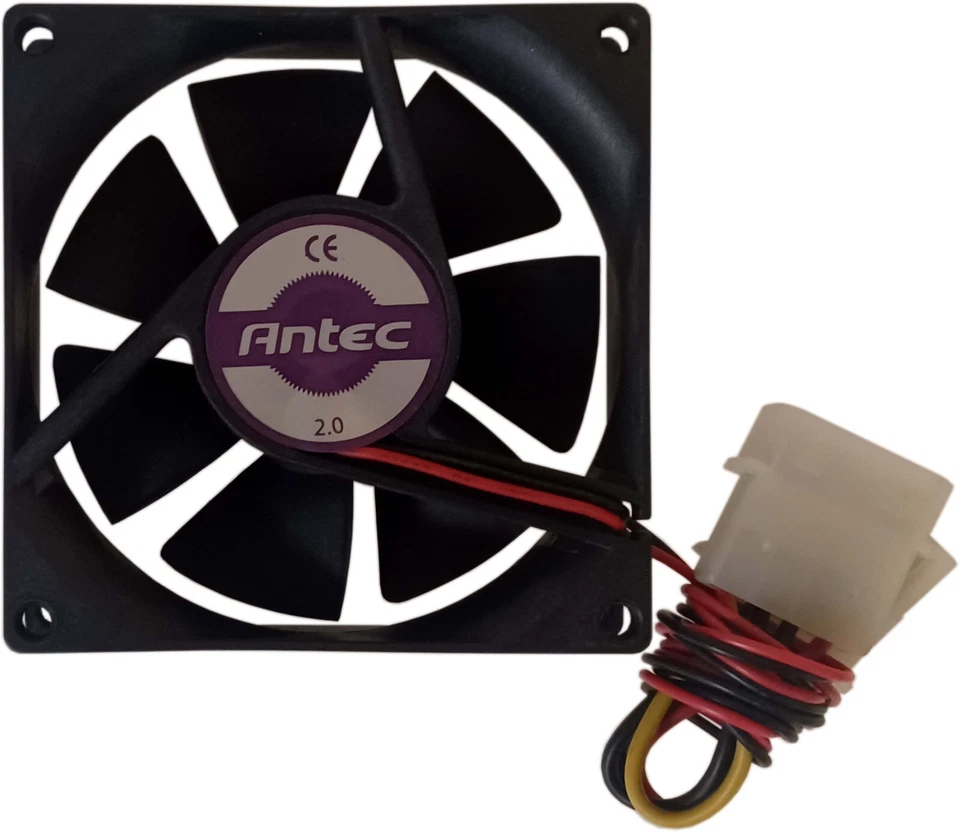 Fan Muffin Cooling DC 12V DC12V 12VDC 80mm 80x80x20 Antec 2.0 4-Pin Pass-Thru - Image 2 of 3