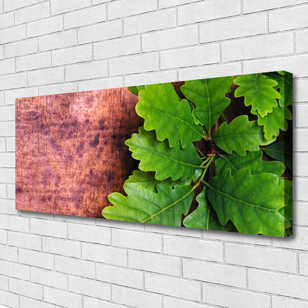 Tableaux feuilles de chêne 125x50 impression sur toile premium art mural