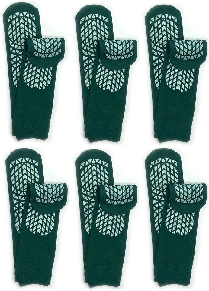 Non Slip Safety Socks Double Sided Tread Hospital Grip Slippers 6 Pairs Soft - Image 3 of 4