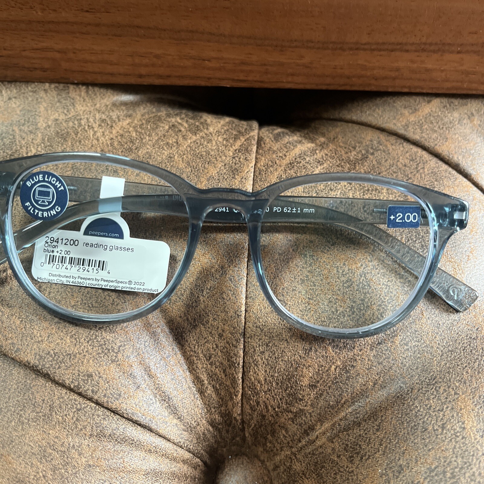 peepers reading glasses 2.00,Orion, Blue eBay