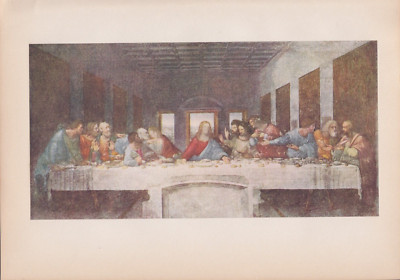 1939 Vintage ''THE LAST SUPPER'' by LEONARDO DA VINCI Color Art Plate Lithograph