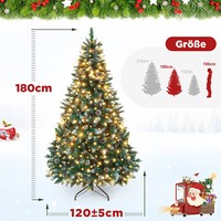KüNstlicher Tannenbaum Weihnachtsbaum Kunstbaum Mit LED Beleuchtung150/180/210Cm