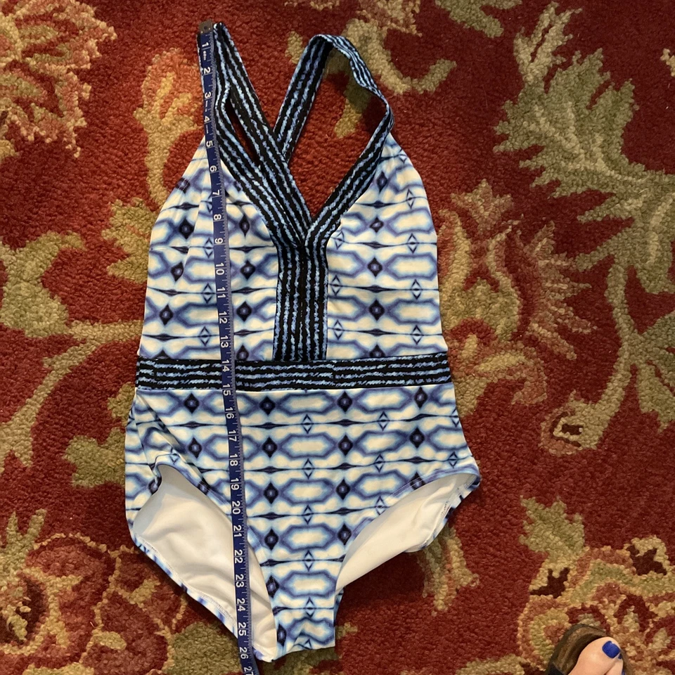 Mujer Michael Kors Talla 8 Azul Blanco Traje De Baño Una Pieza Talla 8 Foto 4 de 4