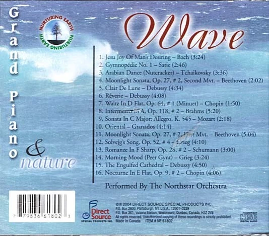 Grand Piano & Nature: Wave ~ The Northstar Orchestra ~ Classical ~ CD ~ Used VG - Image 2 of 2